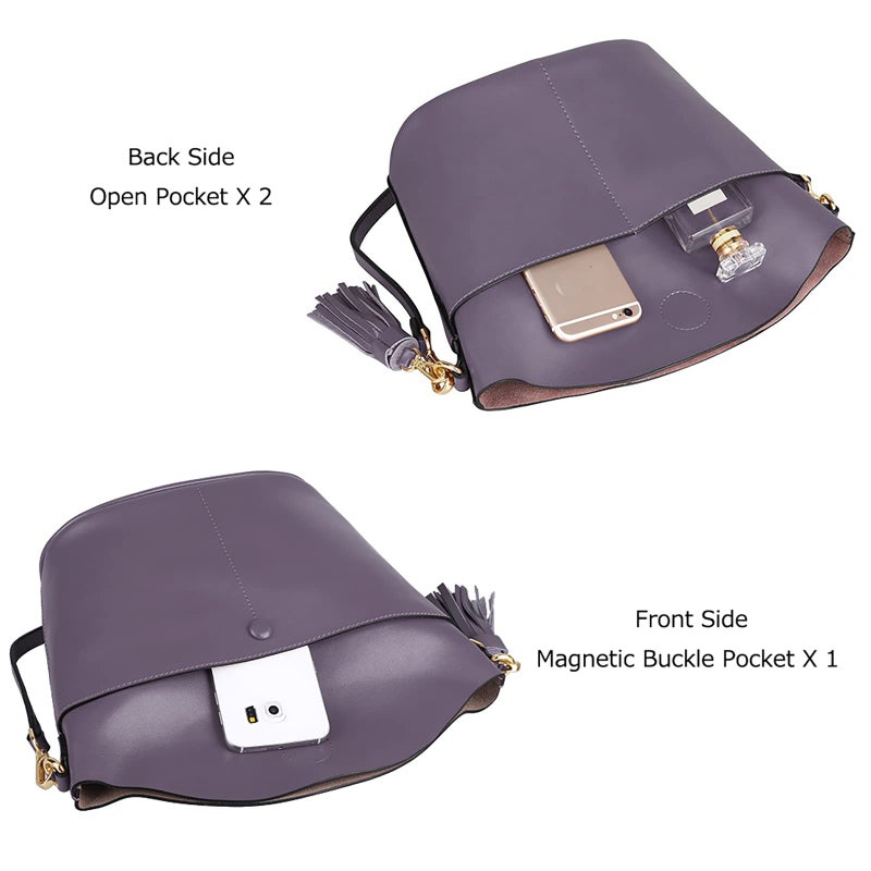 S-ZONE Women Cowhide Genuine Leather Small Crossbody Bag Shoulder Purse Handbag - Image 4